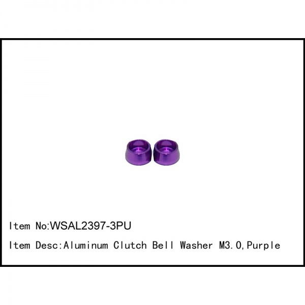 Aluminum Clutch Bell Washer M3.0,Purple,2 pcs